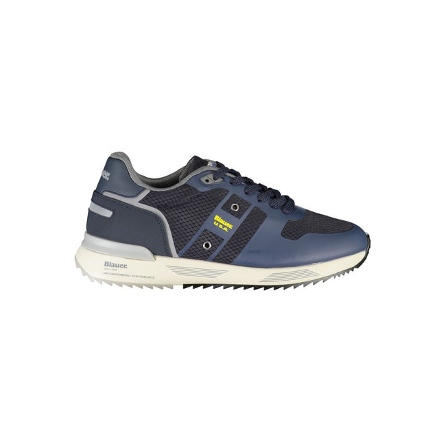 Blauer Dapper – Blaue Sneakers mit Kontrastdetails