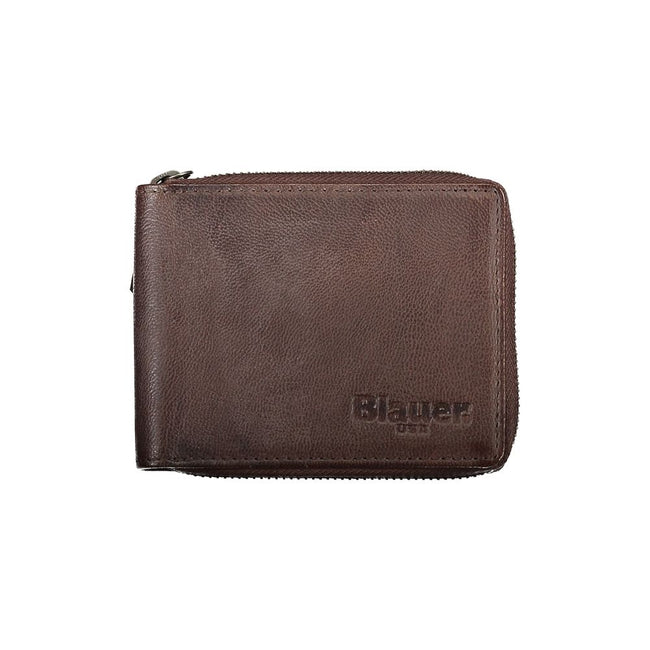 Blauer Elegant Leather Coin & Card Wallet in Brown