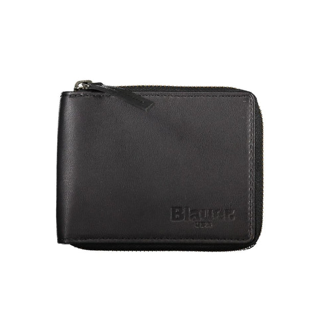 Blauer Sleek Leather Round Wallet with Card Spaces