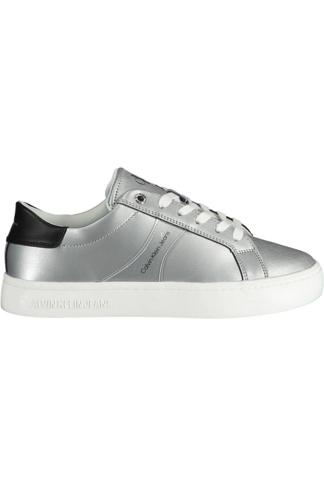 Calvin Klein Silver Cotton Sneaker.