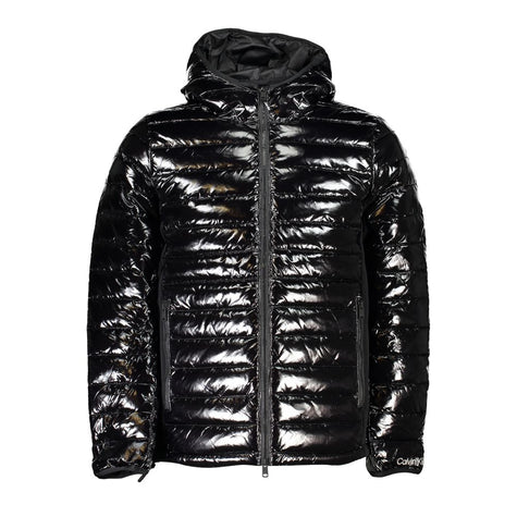 Calvin Klein Sleek Nylon Hooded Jacket with Contrast Details