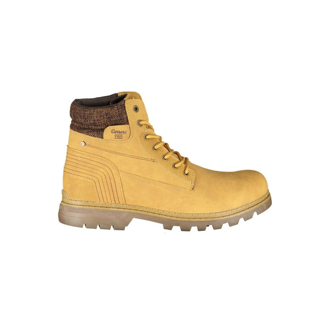 Carrera Sleek Yellow Lace-Up Boots with Contrast Detail