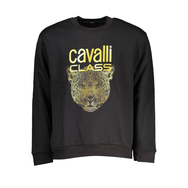 Cavalli Class Black Cotton Sweater.
