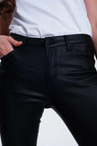 Coated Pants in Black - GENUINE AUTHENTIC BRAND LLC