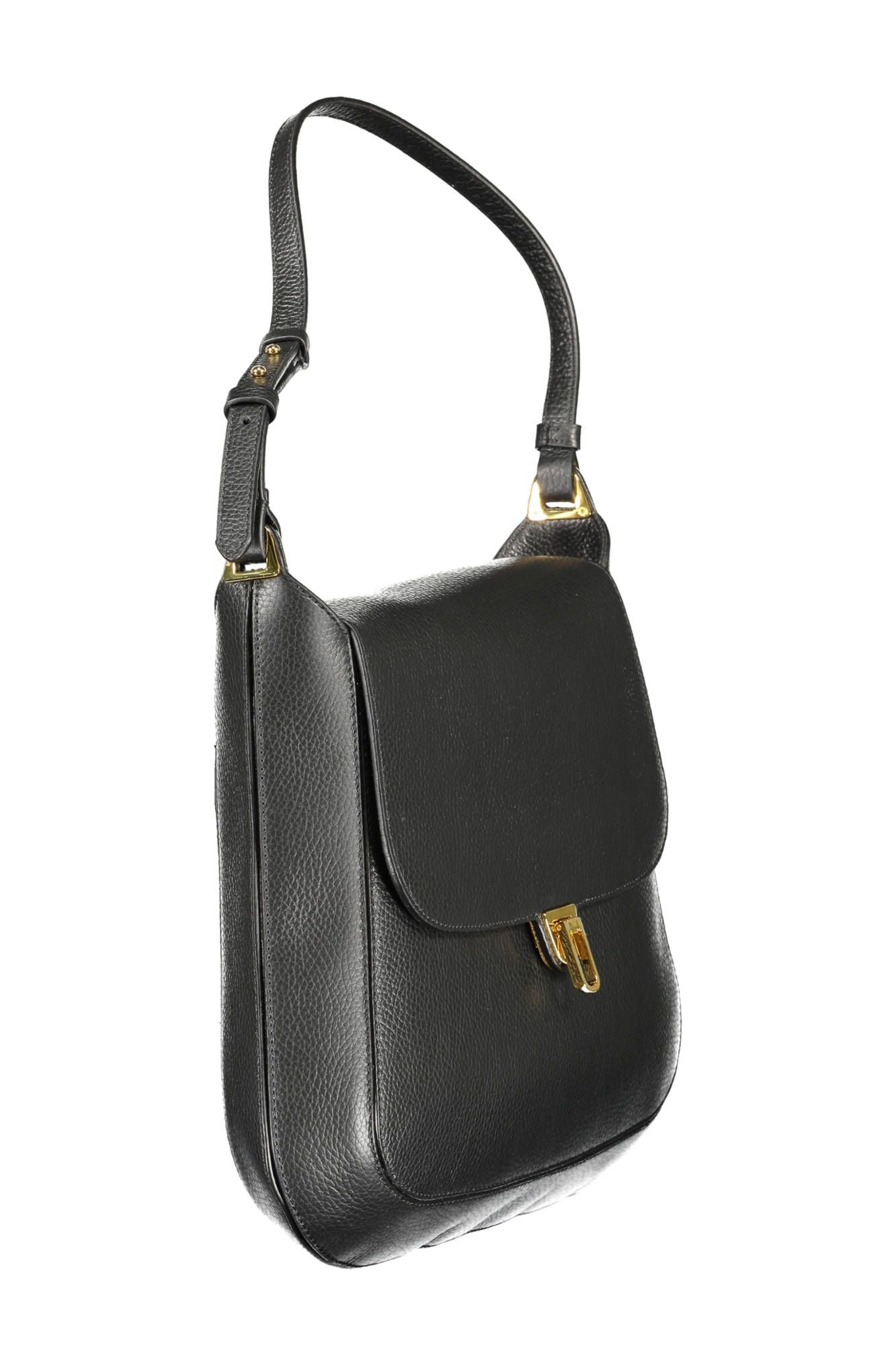 Coccinelle Elegant Leather Shoulder Bag with Turn Lock Closure