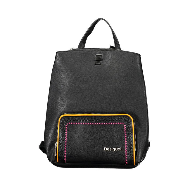 Desigual Elegant Black Multi-Compartment Backpack