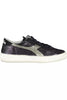 Diadora Elegant Black Lace-Up Sneakers with Contrasting Details