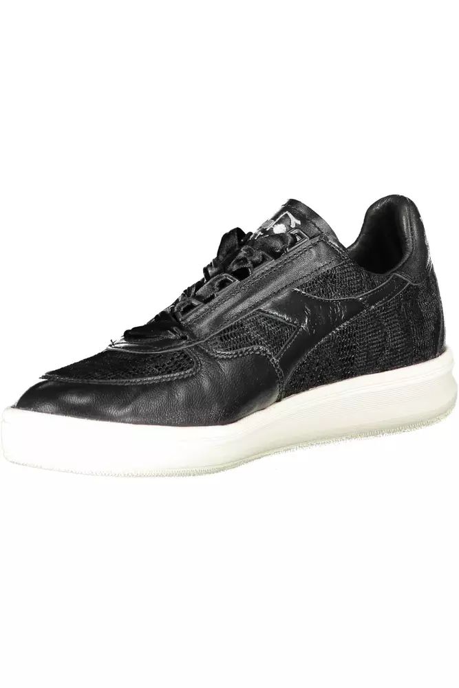 Diadora Chic Embroidered Black Sports Sneakers