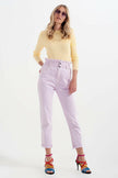 Elasticated Paper Bag Waist Mom Jean in Lilac - GENUINE AUTHENTIC BRAND LLC