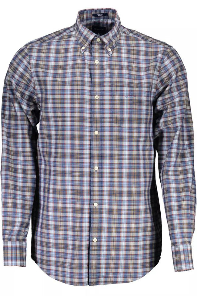 Gant – Elegantes, blaues Button-Down-Hemd aus Baumwollmischung