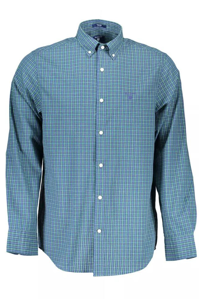 Gant Elegantes Langarmhemd aus Baumwollmischung, blau