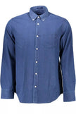 Gant Blue Cotton Regular Fit Men's Shirt