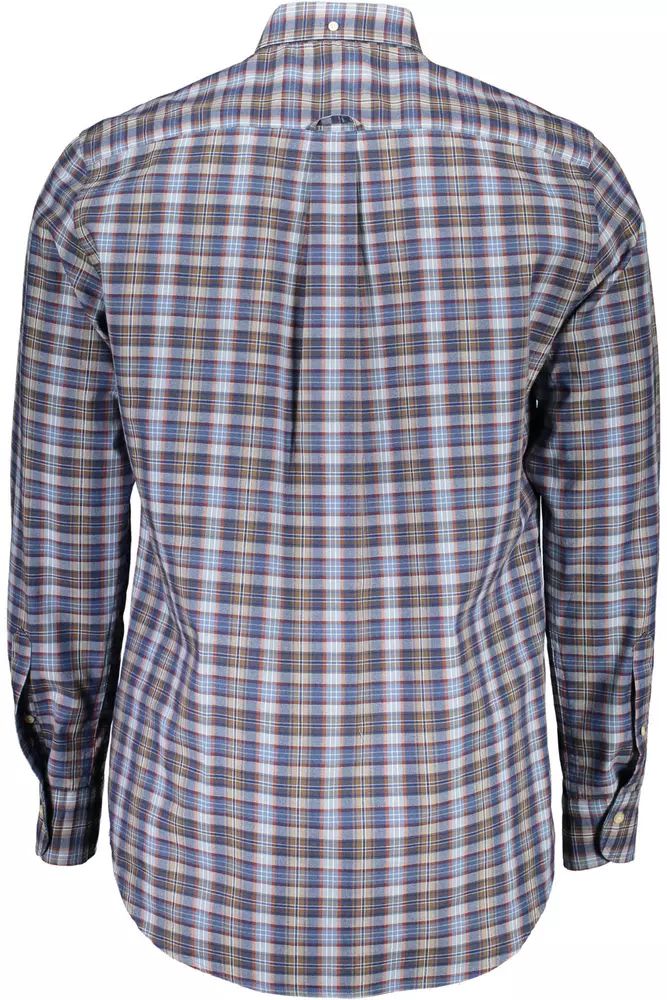 Gant – Elegantes, blaues Button-Down-Hemd aus Baumwollmischung