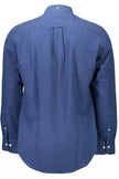 Gant Blue Cotton Regular Fit Men's Shirt