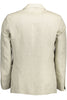 Gant Beige Linen Classic Jacket with Logo Detailing