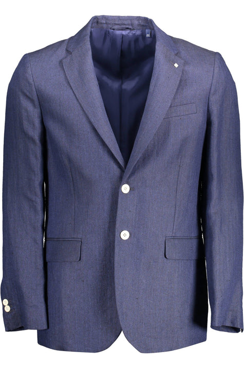 Gant Elegant Blue Linen Classic Jacket