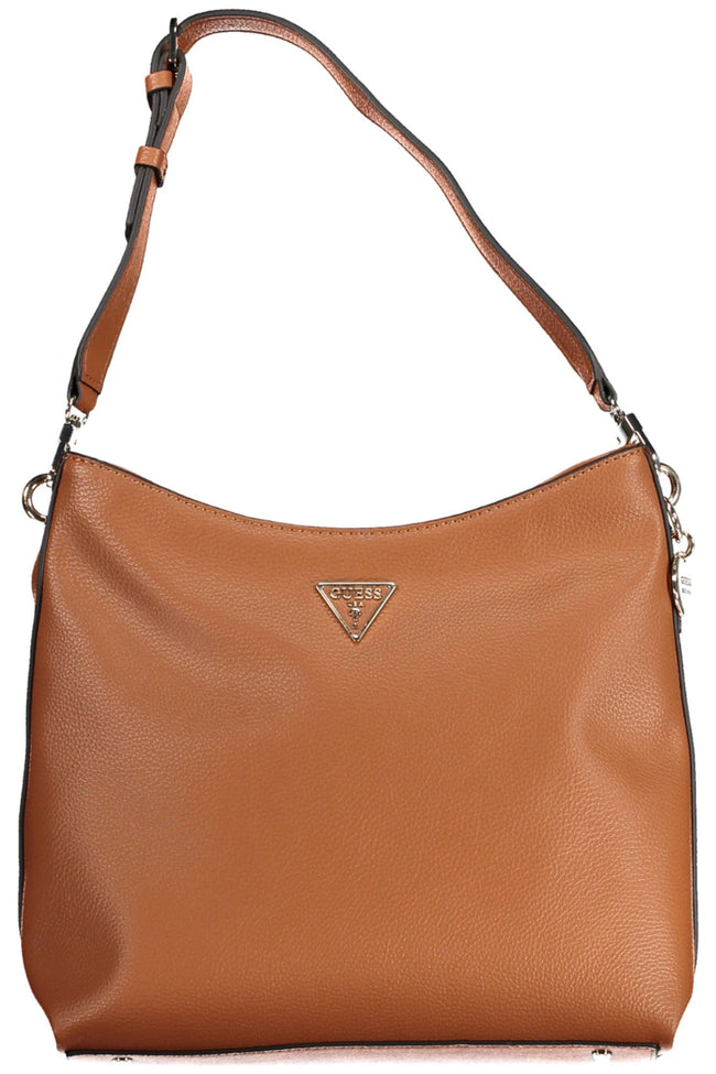 Guess Jeans Chic Brown Shoulder Bag with Logo Detail
