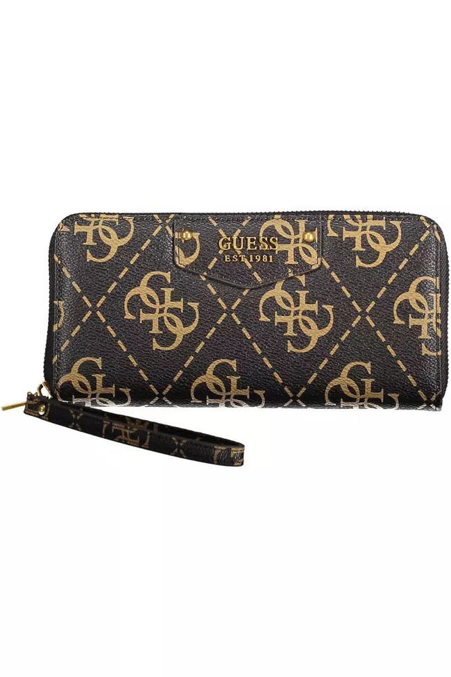Guess Jeans Chic Brown Wallet with Contrasting Details