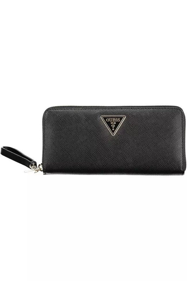 Guess Jeans Elegant Black Polyethylene Wallet with Coin Purse