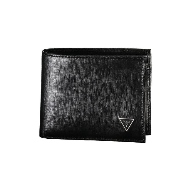 Guess Jeans – Elegante schwarze Leder-Geldbörse mit RFID-Block