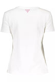 Guess Jeans Chic White Tee with Embroidery Detail