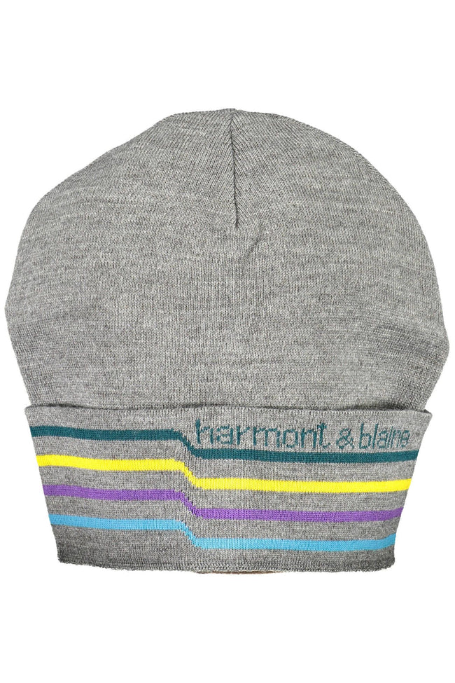 Harmont & Blaine Elegant Gray Wool Blend Cap with Embroidery