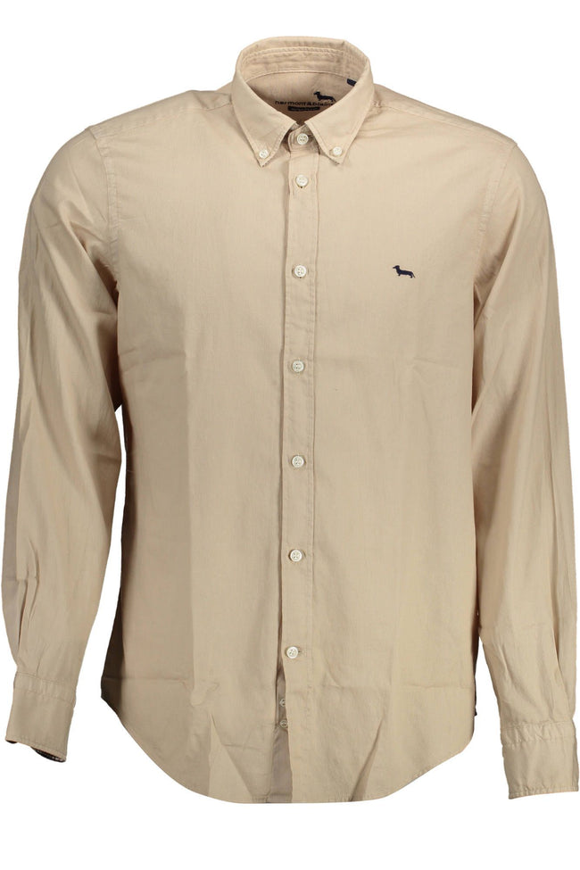 Harmont & Blaine Chic Beige Cotton Shirt with Contrast Details