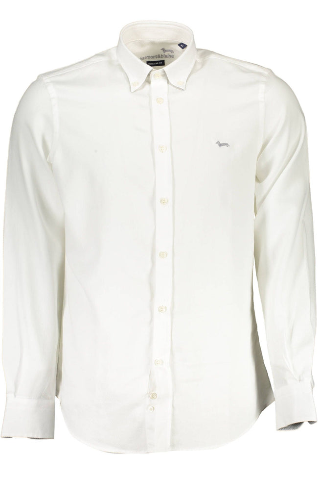 Harmont & Blaine Elegant White Cotton Shirt with Contrasting Cuffs