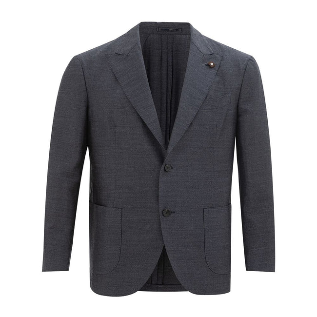 Lardini Elegant Gray Wool Jacket for Men