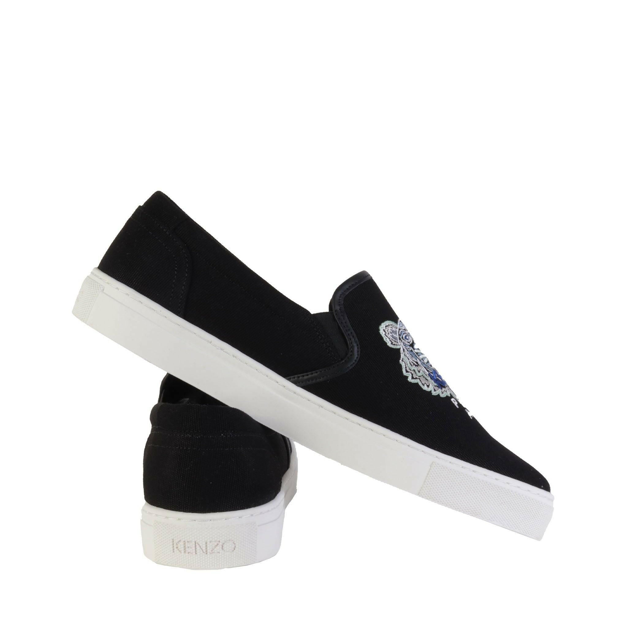 Kenzo Icon Tiger Slip-On Black Sneakers for Men - GENUINE AUTHENTIC BRAND LLC