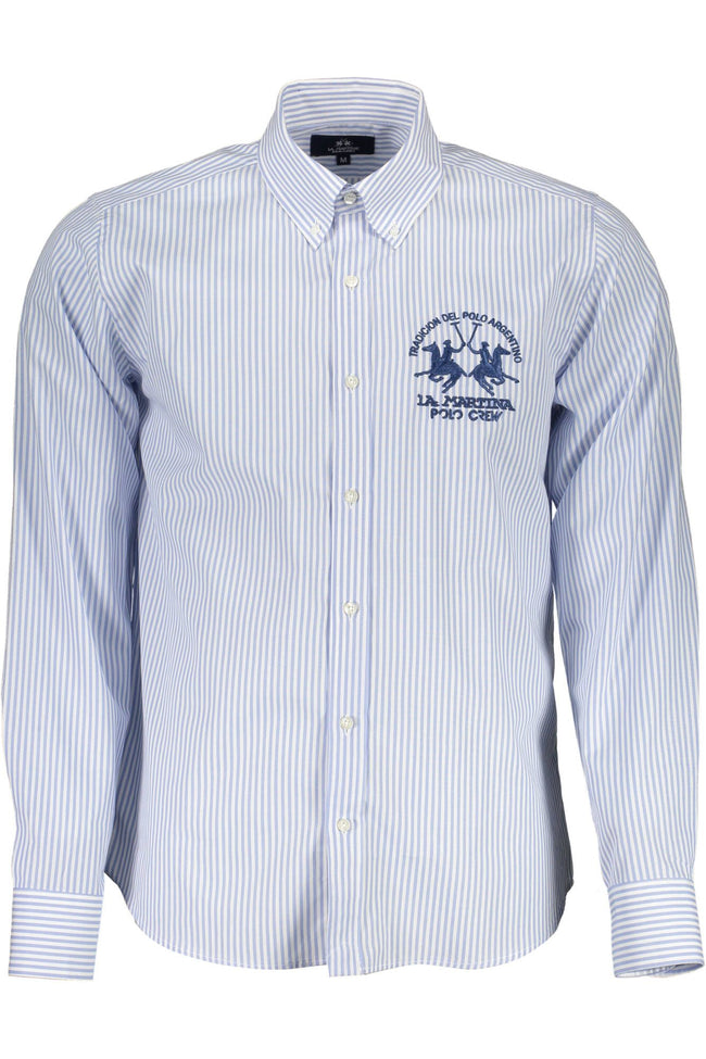 La Martina Elegant Light Blue Cotton Shirt for Men
