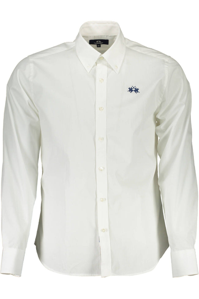 La Martina Elegant White Cotton Long Sleeve Shirt