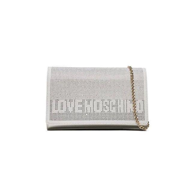 Love Moschino Chic Rhinestone-Embellished Faux Leather Shoulder Bag