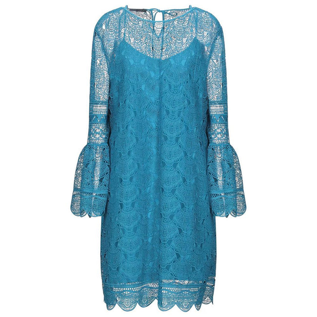 Alberta Ferretti Sky Blue Embroidered Short Dress