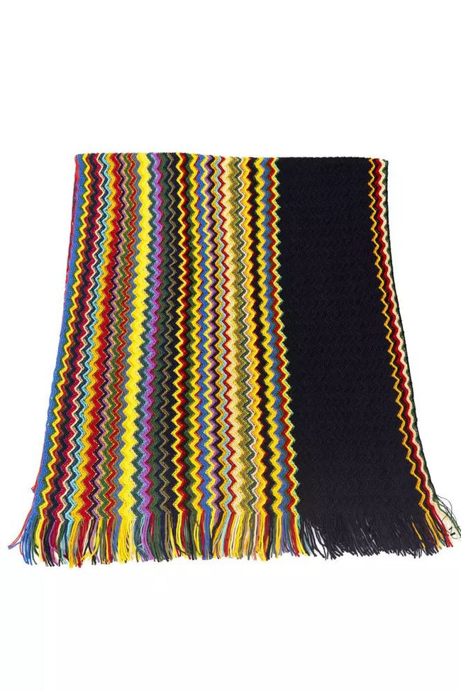 Missoni – Eleganter geometrischer Schal mit mehrfarbigen Fransen