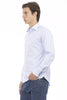 Baldinini Trend Elegant Slim Fit Light Blue Cotton Shirt