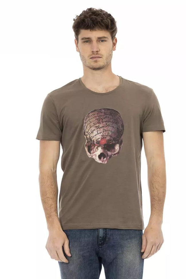 Trussardi Action Sleek Short Sleeve Tee with Unique Front Print