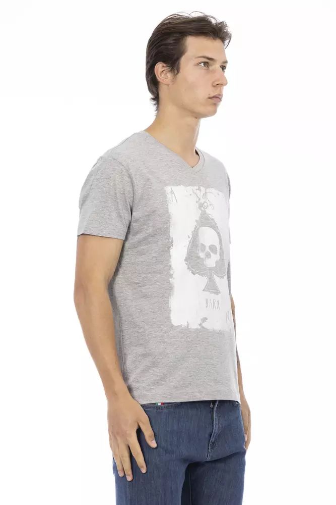 Trussardi Action – Elegantes T-Shirt mit V-Ausschnitt und schickem Frontprint
