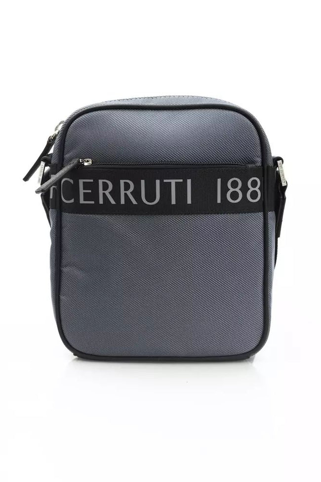 Cerruti 1881 Schicke Messenger-Handtasche aus Nylon-Leder in Grau