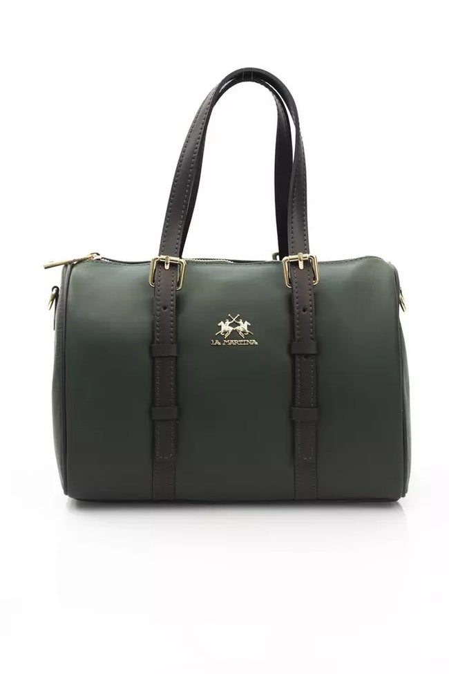 La Martina – Elegante Umhängetasche aus grünem Leder