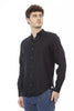Baldinini Trend Elegantes schwarzes Hemd mit Stehkragen
