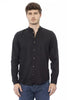 Baldinini Trend Elegantes schwarzes Hemd mit Stehkragen