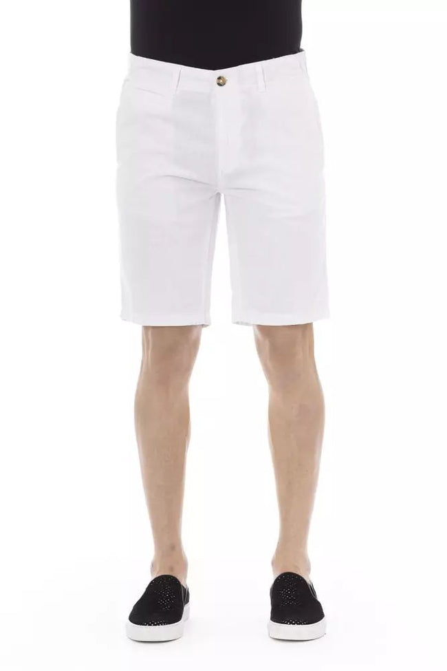 Baldinini Trend Elegant White Bermuda Shorts for Men