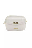 Baldinini Trend Elegante weiße Umhängetasche mit goldenen Details