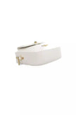 Baldinini Trend Elegante weiße Umhängetasche mit goldenen Details