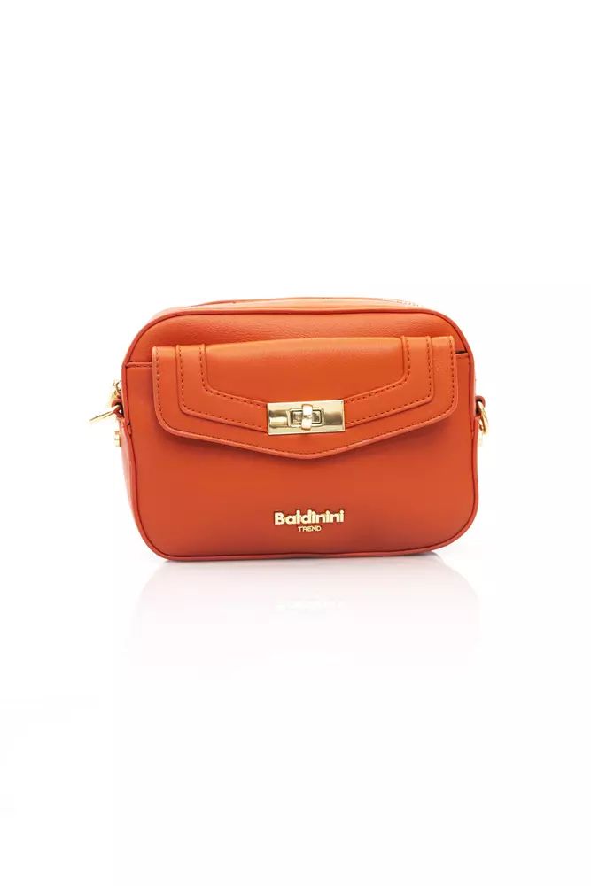 Baldinini Trend – Exquisite rote Schultertasche mit Reißverschluss und goldenen Details