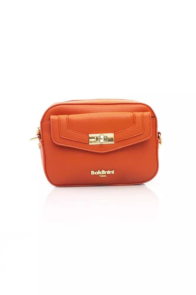 Baldinini Trend Exquisite Red Shoulder Zip Bag with Golden Details
