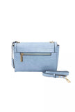 Baldinini Trend Chic Light Blue Shoulder Flap Bag with Golden Accents