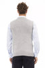 Alpha Studio Chic V-Neckline Vest in Fine Rib Knit