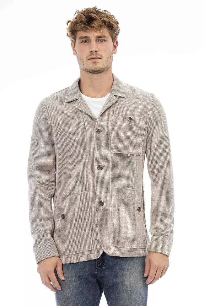 Distretto12 Beige Cotton Blend Chic Jacket for Men